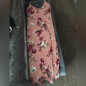 REBDOLLS pink flower maxi dress 3x